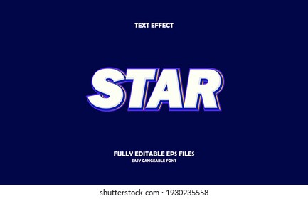 Editable text effect star title style