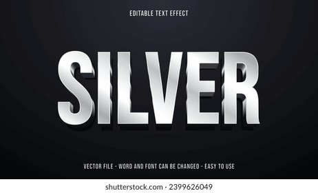 Editable text effect steel mock up, silver text effect, use for business brand