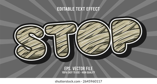 Editable text effect STOP word art typography illustration template style premium vector