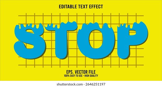 Editable text effect STOP word art typography illustration template style premium vector