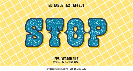 Editable text effect STOP word art typography illustration template style premium vector