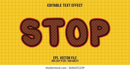 Editable text effect STOP word art typography illustration template style premium vector