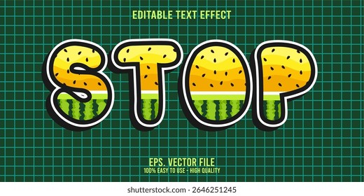 Editable text effect STOP word art typography illustration template style premium vector