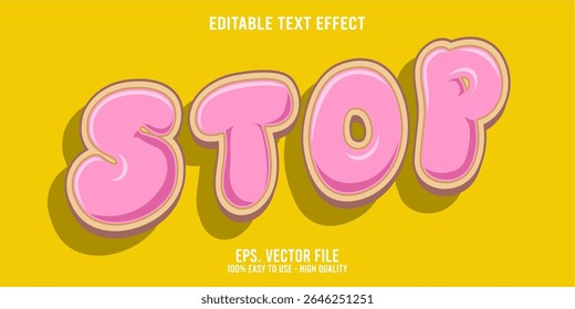 Editable text effect STOP word art typography illustration template style premium vector