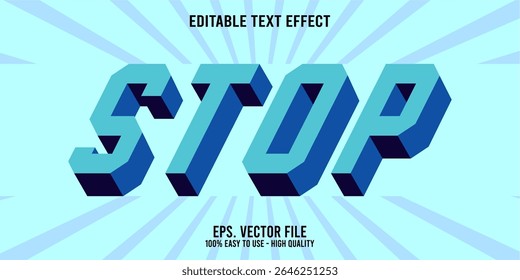 Editable text effect STOP word art typography illustration template style premium vector