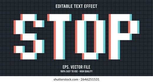 Editable text effect STOP word art typography illustration template style premium vector