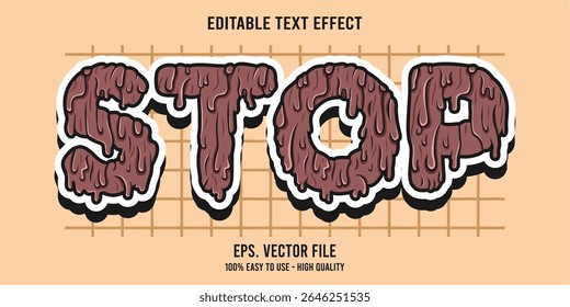 Editable text effect STOP word art typography illustration template style premium vector