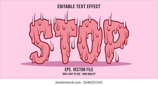 Editable text effect STOP word art typography illustration template style premium vector