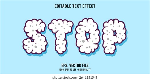 Editable text effect STOP word art typography illustration template style premium vector