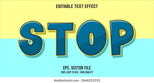 Editable text effect STOP word art typography illustration template style premium vector
