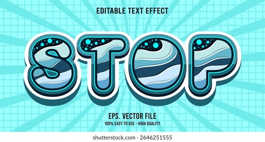 Editable text effect STOP word art typography illustration template style premium vector
