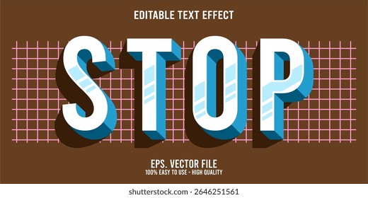 Editable text effect STOP word art typography illustration template style premium vector