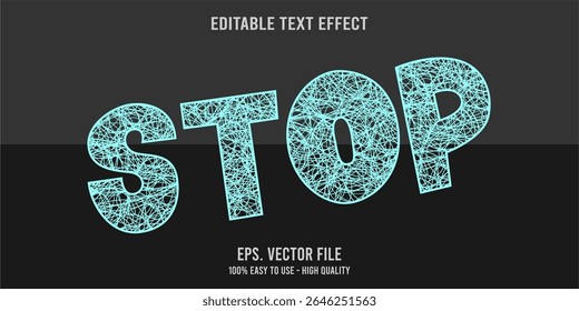 Editable text effect STOP word art typography illustration template style premium vector