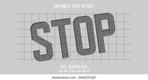 Editable text effect STOP word art typography illustration template style premium vector