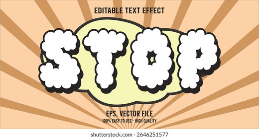 Editable text effect STOP word art typography illustration template style premium vector