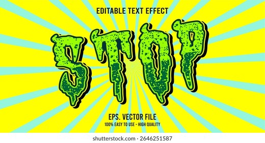 Editable text effect STOP word art typography illustration template style premium vector