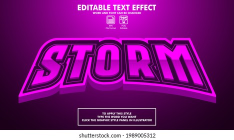 Editable Text Effect Storm Esport Style