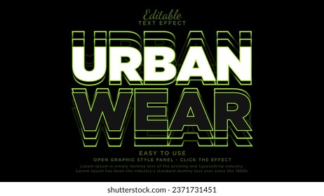 Editable text effect streetwear t shirt vector mockup template