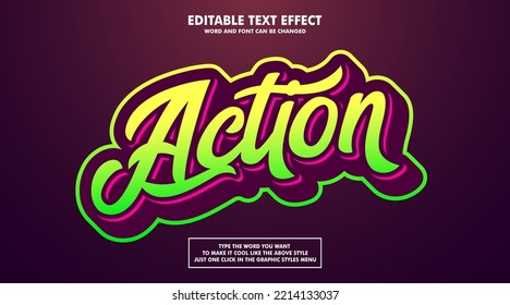 Editable text effect style action