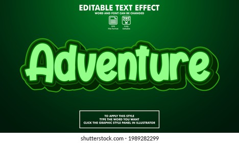 Editable text effect style adventure