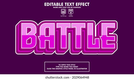 Editable text effect style battle