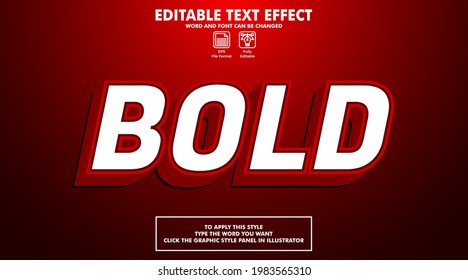 Editable text effect style bold. Graphic style.