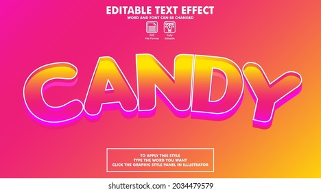 Editable text effect style candy