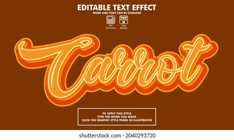 Editable text effect style carrot