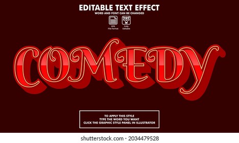 Comedia de estilo de efecto de texto editable