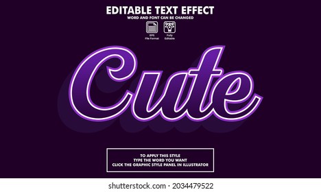 Editable Text Effect Style Cute