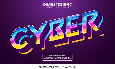 Editable Text Effect Style Cyber