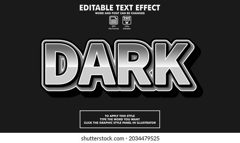 Editable text effect style dark