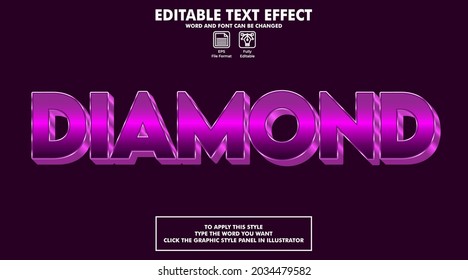 Editable Text Effect Style Diamond