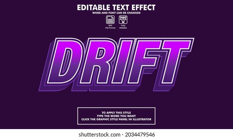 Editable text effect style drift