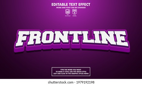 Editable text effect style esport frontline