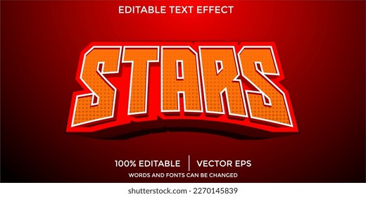 Editable text effect style esport stars