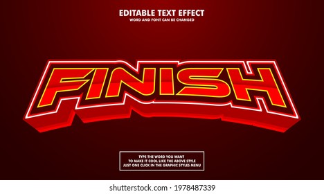 Editable text effect style finish