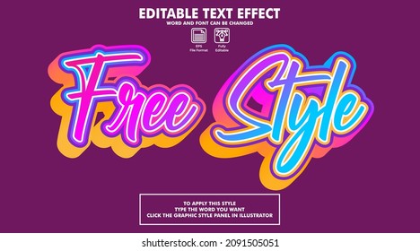 Editable text effect style free style