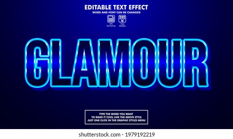 Editable text effect style glamour