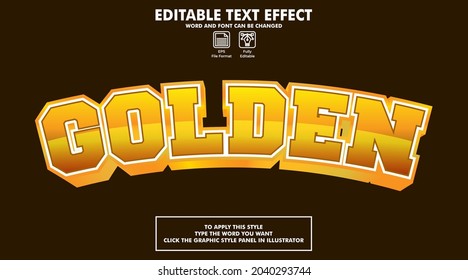Editable text effect style golden