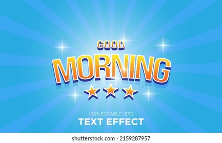 editable text effect style good morning