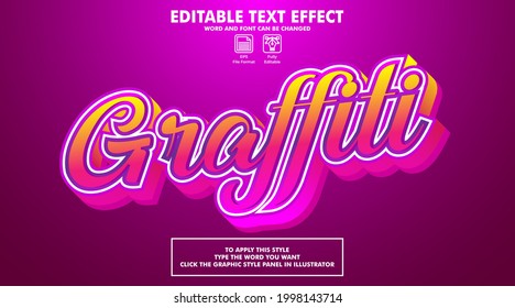 Editable text effect style  graffiti