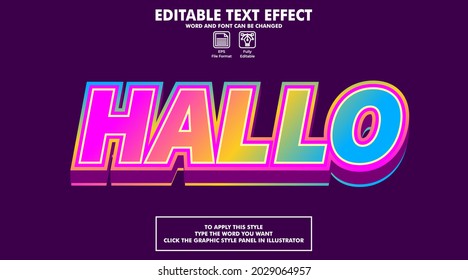 Editable text effect style hallo