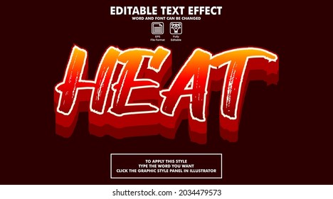 Editable text effect style heat