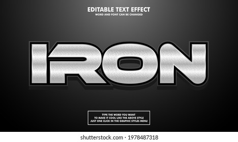 Editable text effect style iron