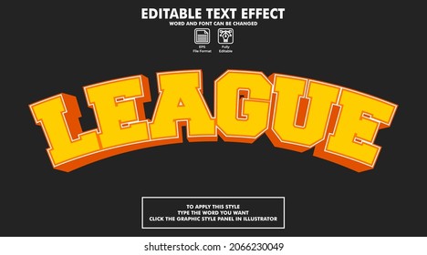 Editable text effect style league