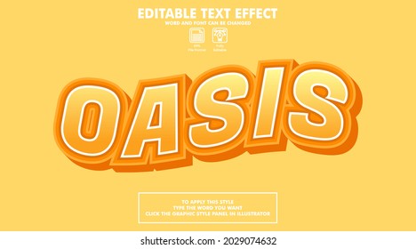 Editable text effect style oasis
