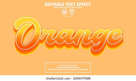 Editable text effect style orange