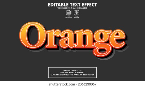 Editable text effect style orange