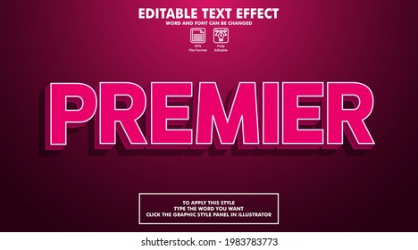 Editable text effect style premier